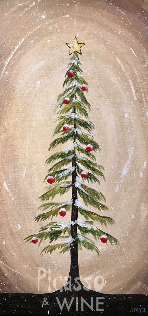 Folk Art Christmas Tree | Picasso & Wine